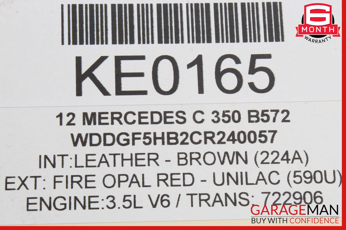 08-14 Mercedes W204 C350 Sedan Rear Right Seat Cushion Upper Top OEM