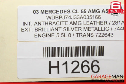 00-06 Mercedes S600 CLK500 CL500 CL55 AMG Voice Command Control Module SYN0697B