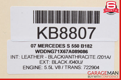 07-09 Mercedes W221 S550 Front Left Side Mirror Door Rear View Black OEM