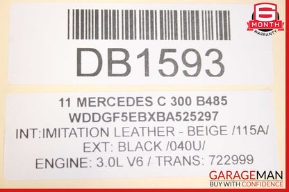 08-14 Mercedes W204 C300 C180 Rear Right Side Interior Door Panel Assembly Beige