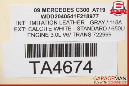 08-11 Mercedes W204 C300 3.0L V6 RWD Engine Motor Block Assembly OEM 183k
