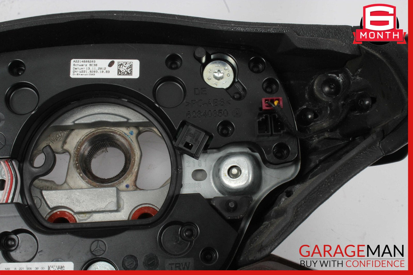 10-14 Mercedes W221 S550 S600 Steering Wheel w/ Paddle Shifters Black Wood OEM