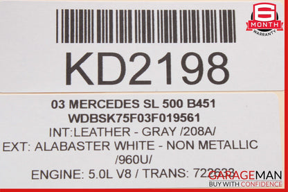 03-12 Mercedes R230 SL500 SL63 AMG Front Left SAM Fuse Box Control Module Assy