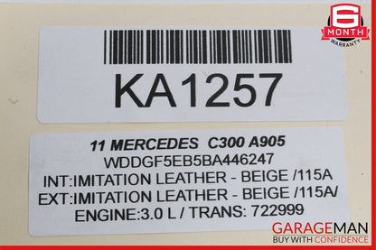 12-14 Mercedes W204 C300 Rear Driver Side Left Exterior Door Handle White OEM