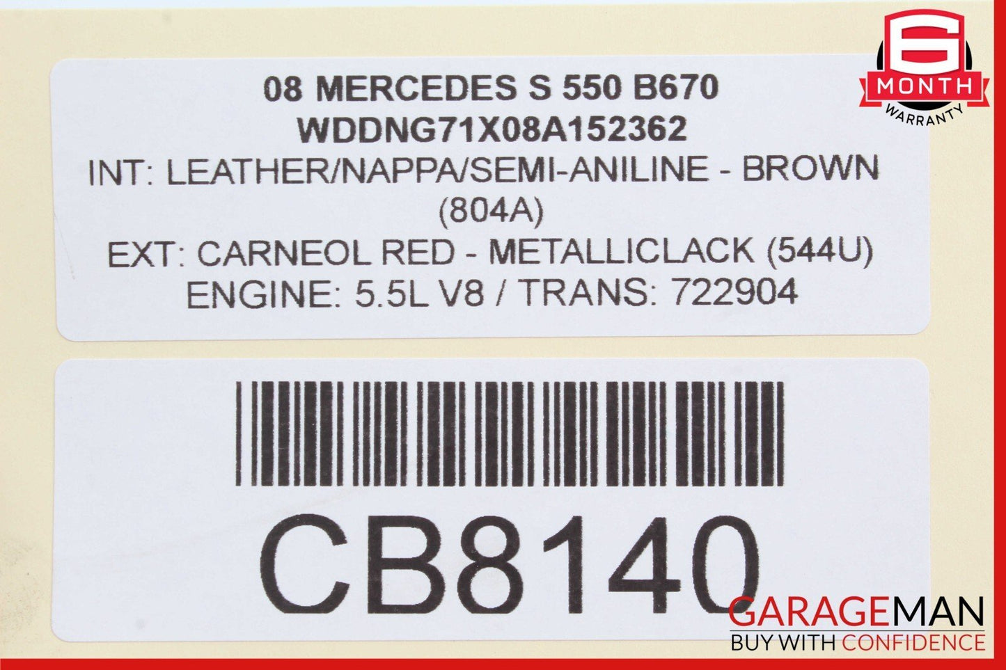07-09 Mercedes S550 CL600 Power Brake Booster Reservoir Master Cylinder Assy