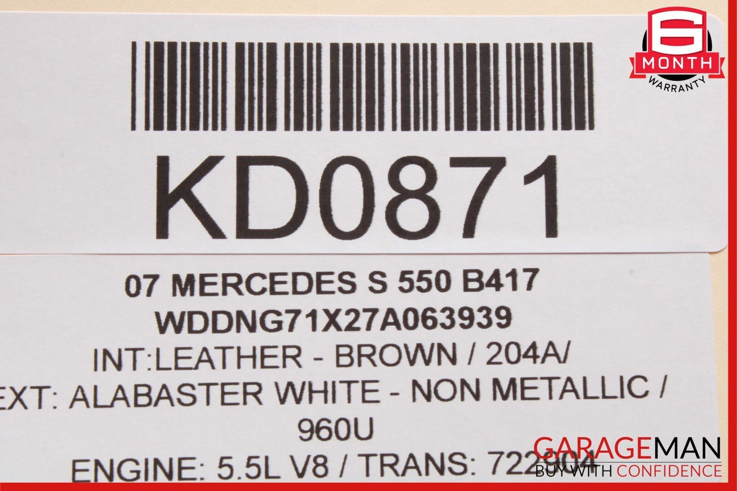 06-14 Mercedes S550 GL450 R350 S350 Front Left Side SRS Seat Airbag Air Bag OEM