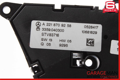 07-14 Mercedes W221 S550 Front Left Side Seat Control Memory Controller Switch