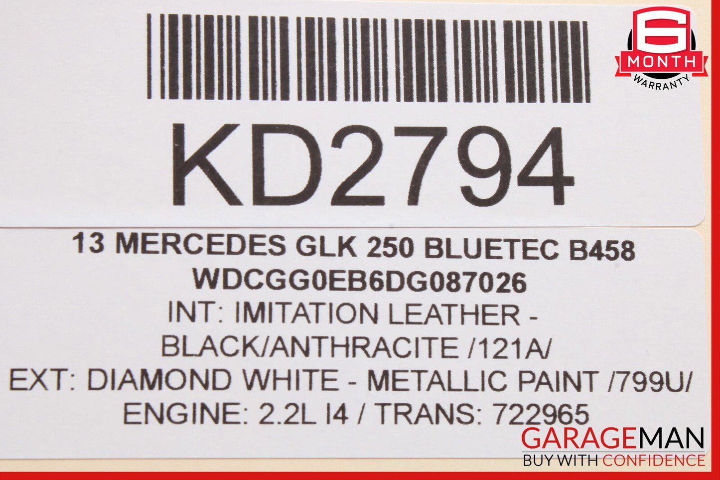 08-17 Mercedes X204 GLK250 E350 Center Console Ashtray Ash Tray Rear Black OEM