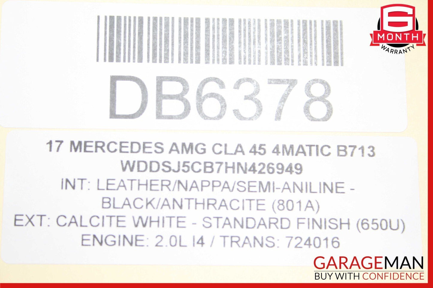14-19 Mercedes W117 CLA45 AMG Front Left Side Top Upper Seat Cushion Cover