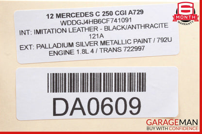 08-11 Mercedes W204 C250 C350 Top Roof Shark Fin GPS Radio Antenna Black OEM