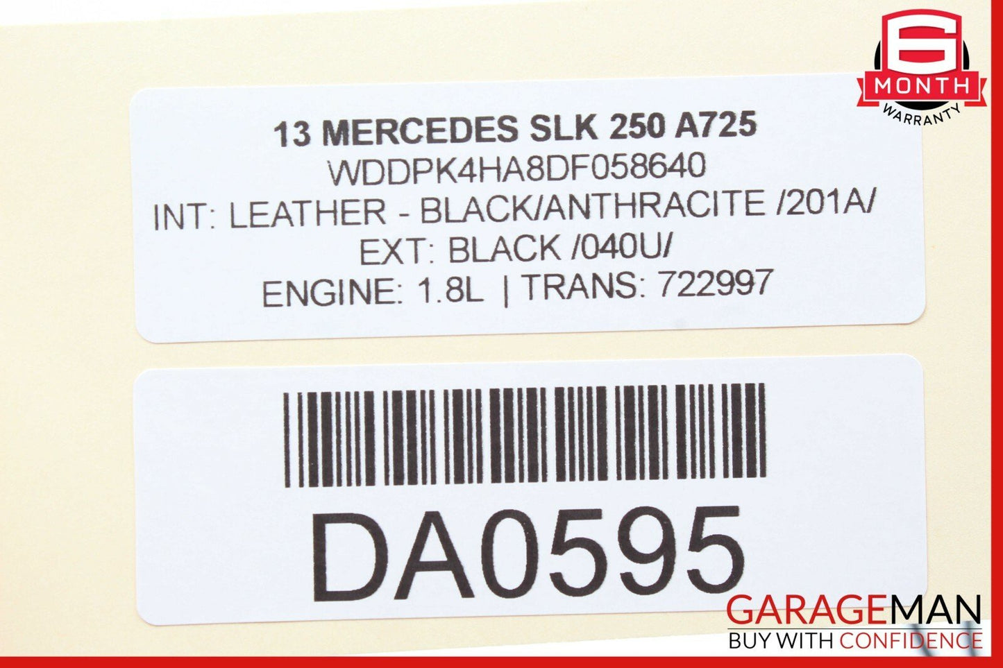 12-20 Mercedes R172 SLK250 SLC43 Right Convertible Top Main Drive Lift Cylinder
