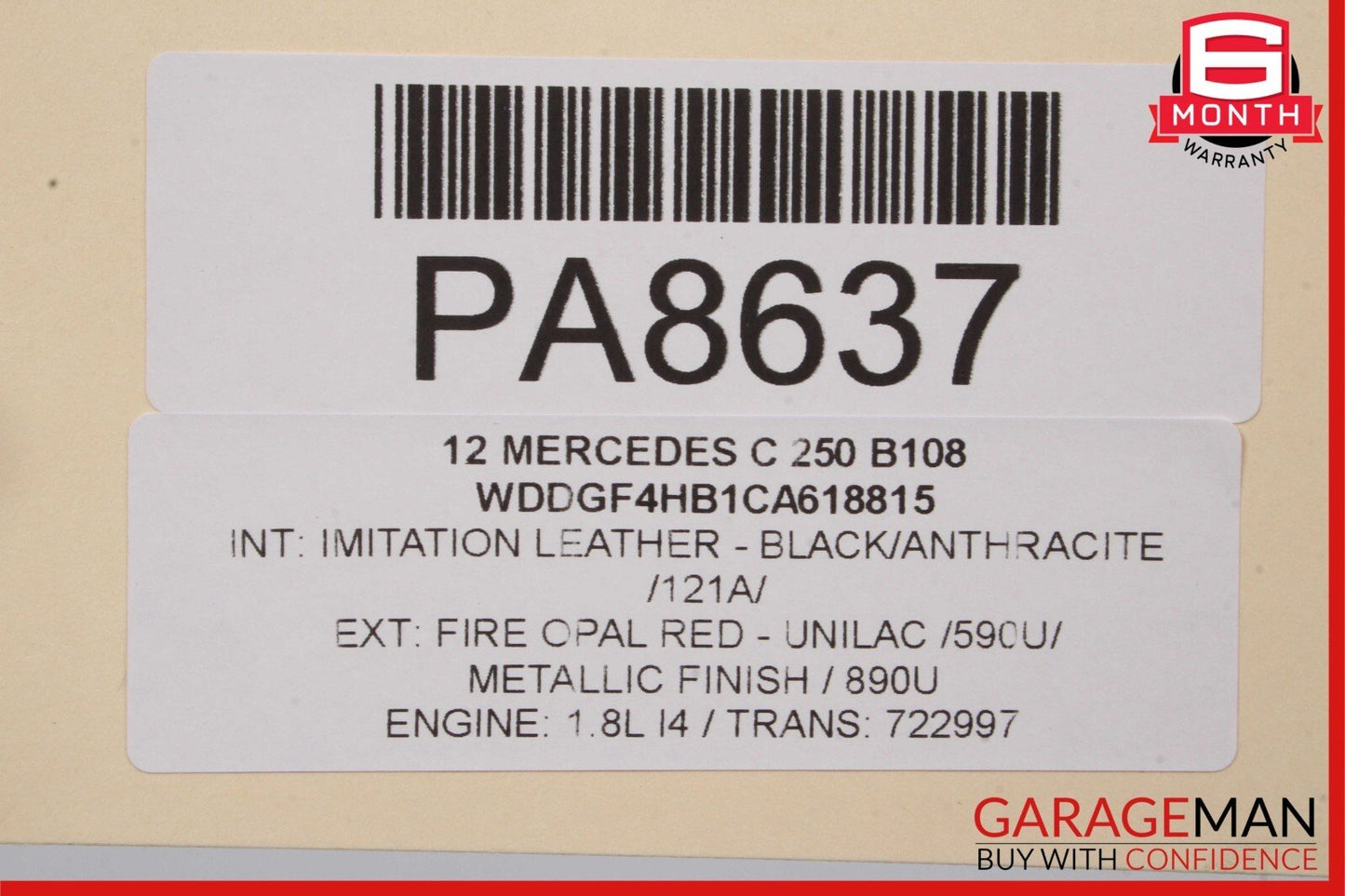 10-17 Mercedes C250 E350 E550 C350 Coupe Center Middle Panoramic Roof Glass