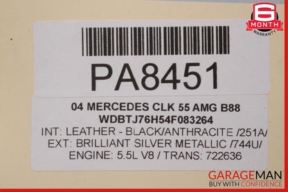 03-05 Mercedes W209 CLK500 CLK55 Left  Side Rocker Skirt Moulding Panel Silver