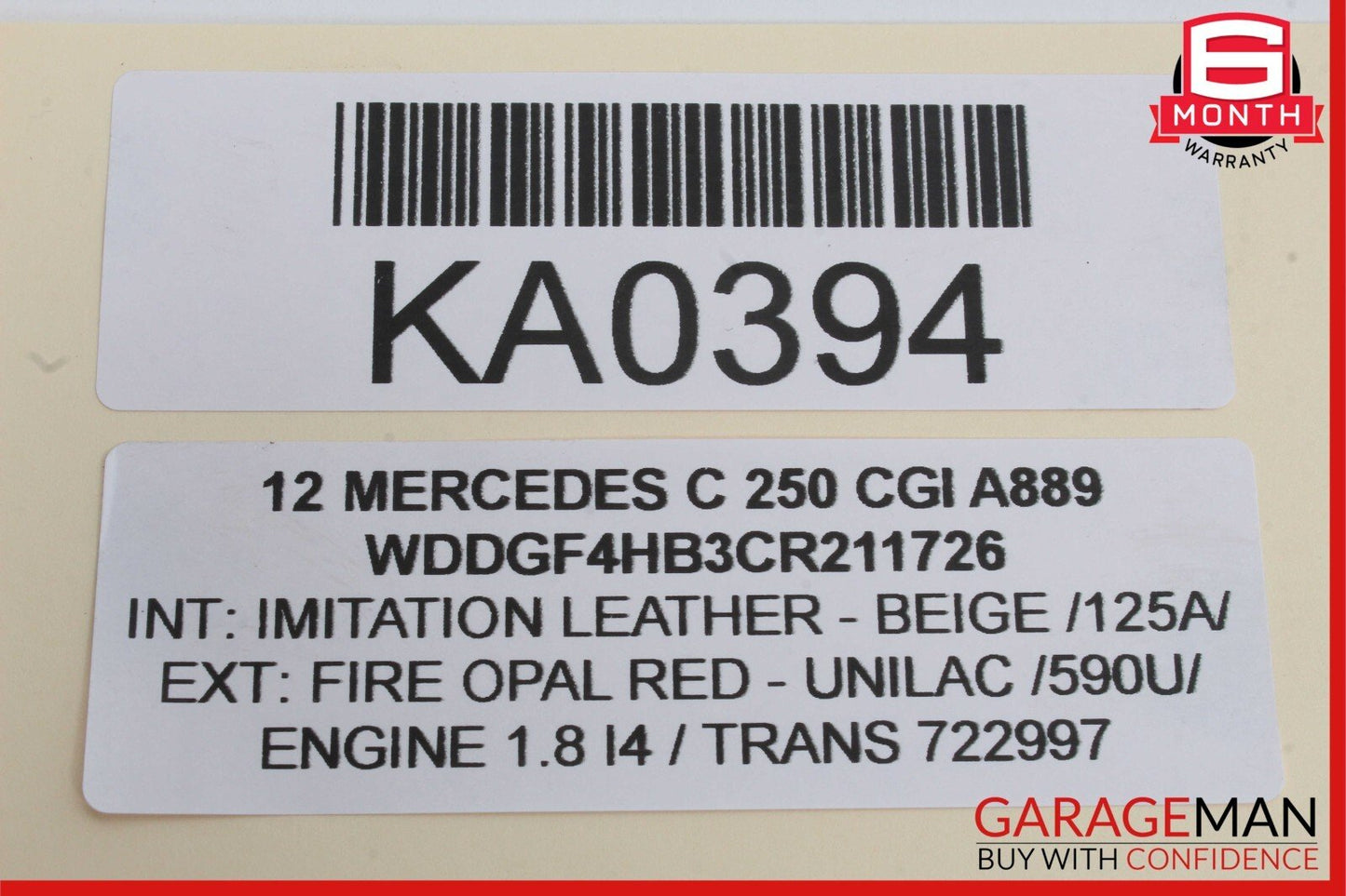08-18 Mercedes C250 C300 GLK350 E350 Coolant Reservoir Overflow Expansion Tank