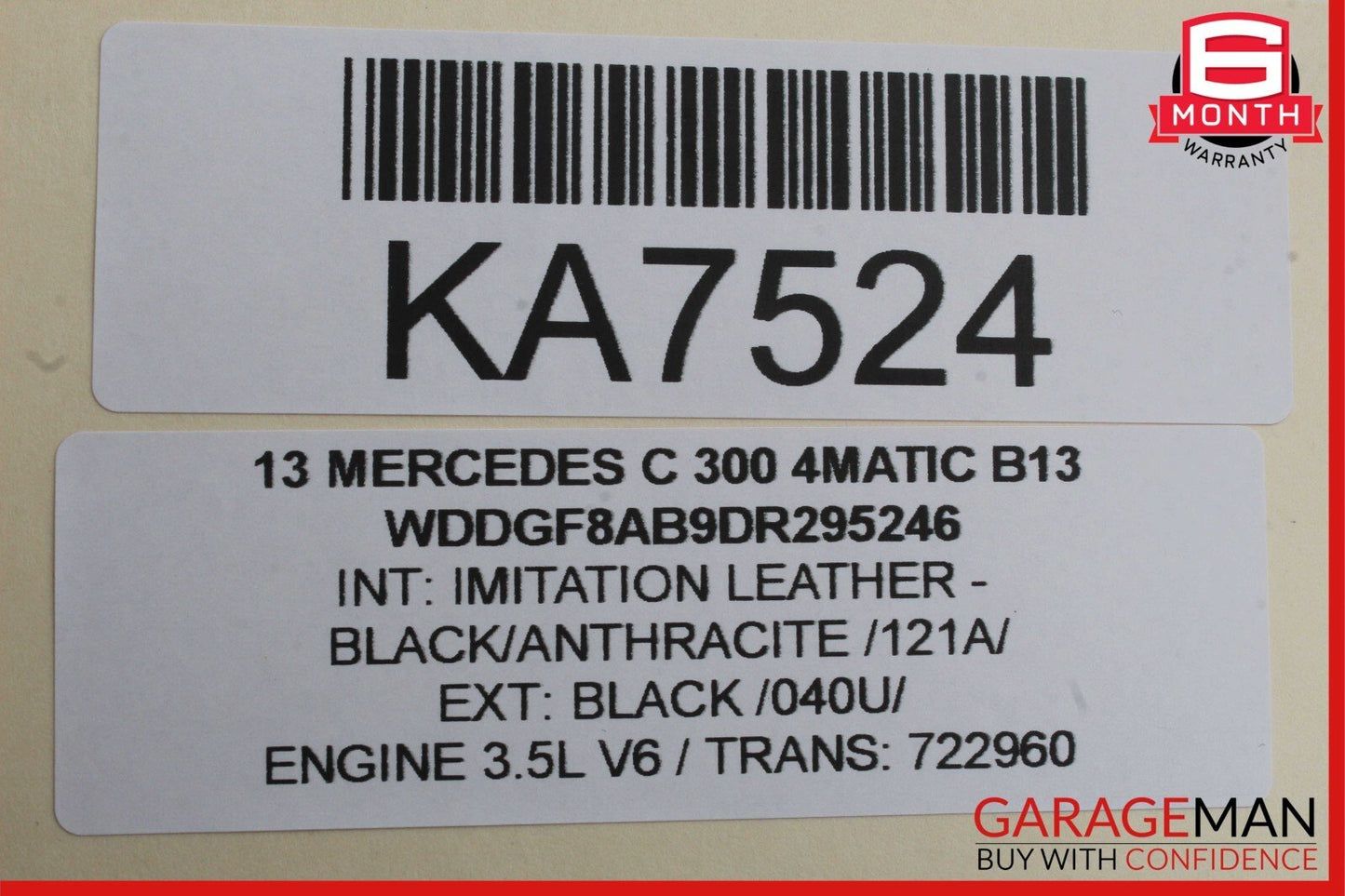 08-14 Mercedes W204 C300 4Matic Front Right Side Sun Visor Sunvisor Shade Cover