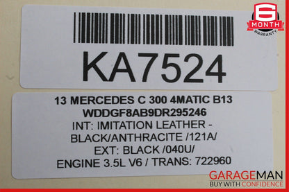 08-14 Mercedes W204 C300 4Matic Front Right Side Sun Visor Sunvisor Shade Cover