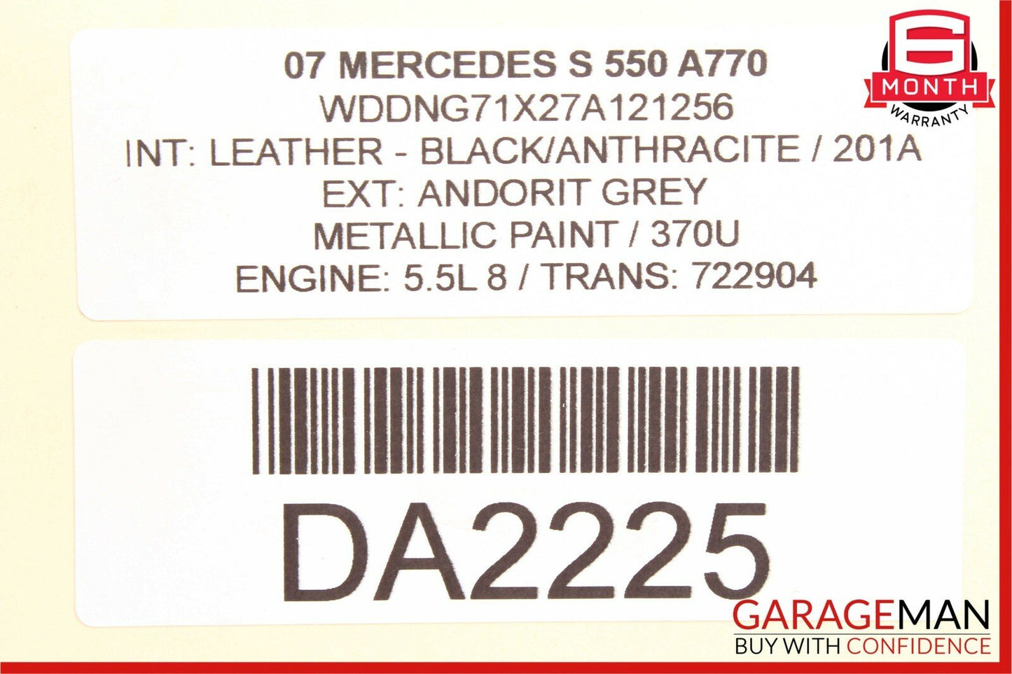 07-13 Mercedes W221 S550 Rear Left & Right Air Shock Absorber Strut Set OEM