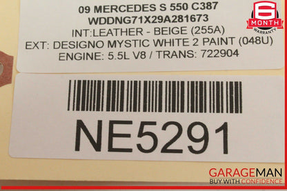 07-14 Mercedes W221 S550 S400 Trunk Release Remote Open Close Module Unit OEM