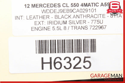 07-14 Mercedes CL550 S550 ESP Parking Assist Suspension Switch Controller Module