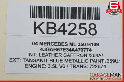 98-05 Mercedes W163 ML350 ML320 Seat Control Module Front Left Or Right OEM