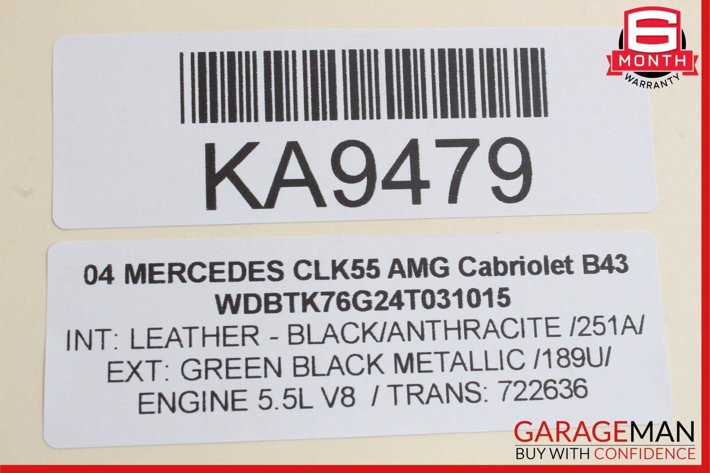 03-09 Mercedes W209 CLK350 CLK55 AMG Convertible Roof Cylinder Bracket Assembly
