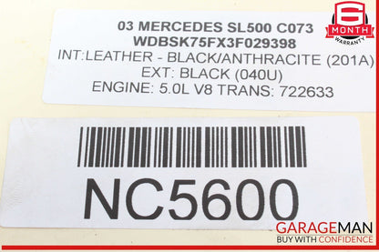 03-12 Mercedes R230 SL500 Rear Right Side Spindle Knuckle w/ Rotor Disc OEM