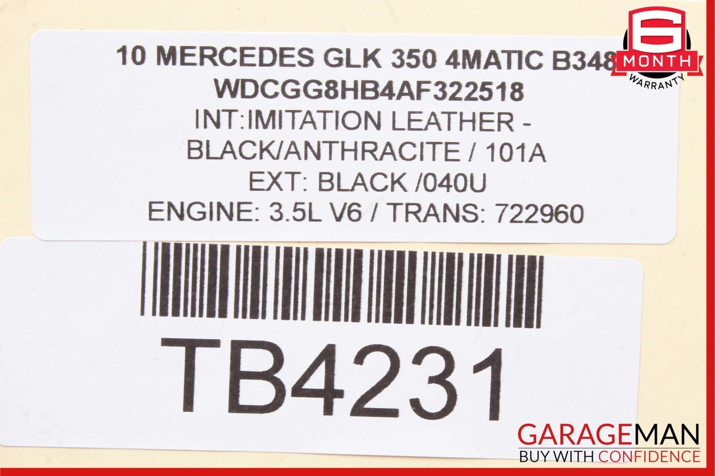 10-12 Mercedes X204 GLK350 4Matic Transmission Gear Shift Cable OEM