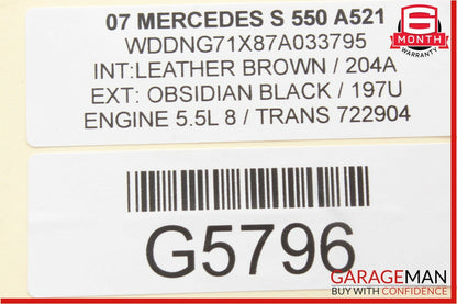 07-13 Mercedes W221 S550 S400 Rear Center Console A/C Air Vent Trim Panel Wood