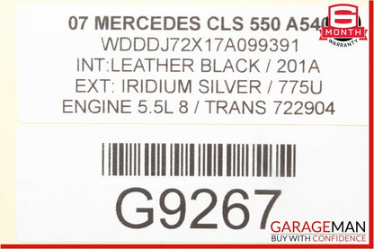 06-11 Mercedes W219 CLS500 Door Control Module Front Right Passenger Side