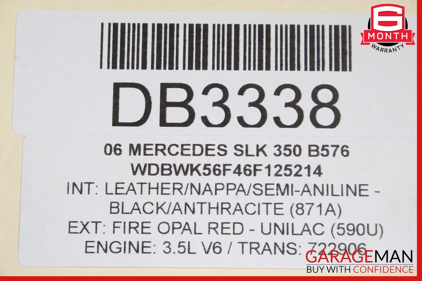 05-11 Mercedes R171 SLK350 Front Left Side Exterior Door Shell Panel OEM
