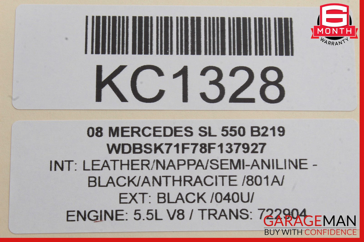Mercedes R230 SL550 SL55 AMG Convertible Top Right Side Load Assist Cylinder OEM
