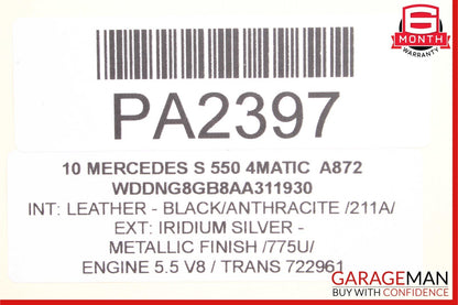 07-13 Mercedes W221 S550 S600 S63 AMG Rear Left Door Window Regulator Motor Unit
