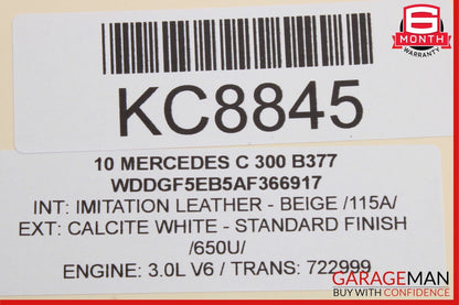 08-11 Mercedes W204 C300 Rear Right Passenger Side Interior Door Panel Beige OEM