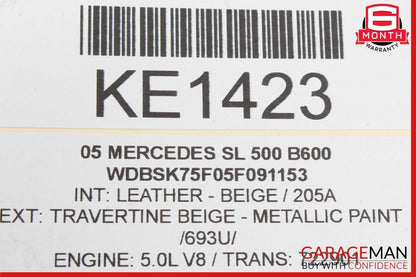 03-06 Mercedes R230 SL500 SL55 AMG Door Keyless Go Entry Antenna Module OEM