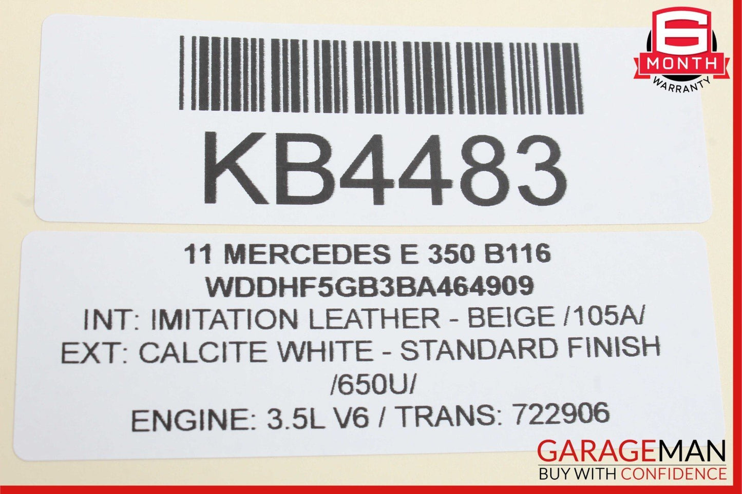 10-16 Mercedes W212 E350 E400 C300 Interior Rear View Mirror Black 2048104217
