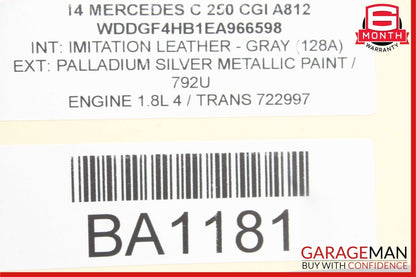 12-14 Mercedes W204 C250 C300 C63 AMG Rear SAM Module Fuse Relay Box Assembly