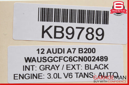 12-18 Audi A7 Rear Trunk Lid Lock Latch Actuator Striker Plate OEM
