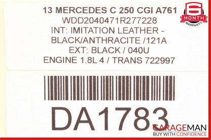 08-14 Mercedes W204 C250 Rear Right Passenger Side Exterior Door Handle Black