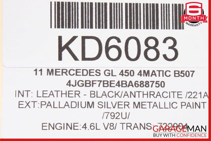 06-12 Mercedes X164 GL450 ML350 Front Left Side Sun Visor Sunvisor Gray OEM