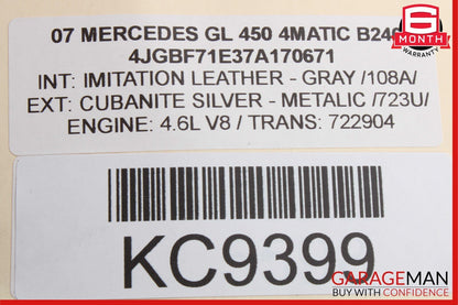 06-12 Mercedes X164 GL450 4MATIC Front Overhead Dome Light Reading Map Lamp Grey