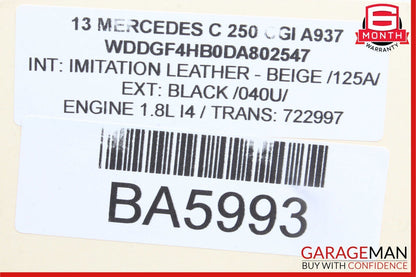 08-16 Mercedes E350 GLK350 C300 C250 Rear Right Door Window Regulator Motor Unit