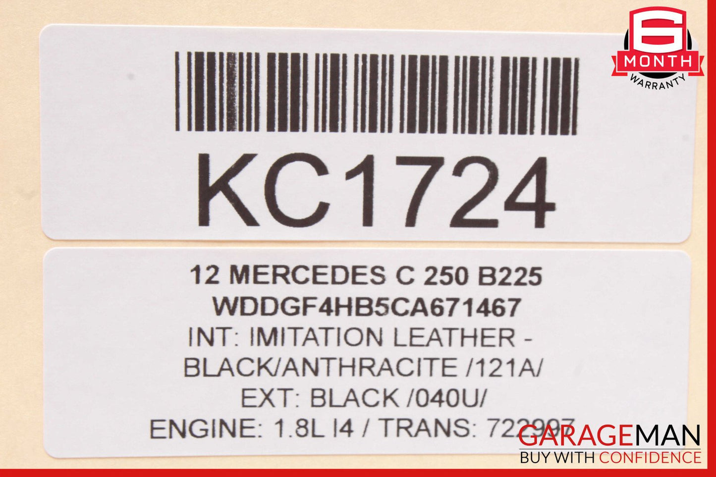 12-14 Mercedes W204 C250 Front Right Side Exterior Door Handle Black OEM