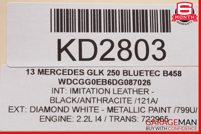 10-15 Mercedes X204 GLK250 Rear Right Side Exterior Door Handle White OEM