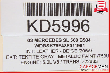03-08 Mercedes R230 SL500 SL550 Door Audio Speaker Bose Right Passenger Side OEM