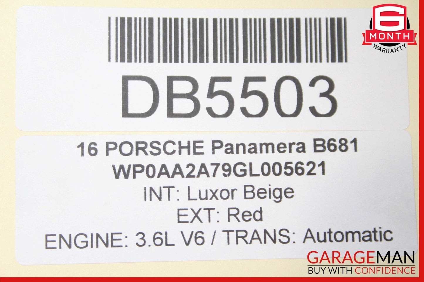 10-16 Porsche Panamera 970 Front Right Interior Door Panel Trim Cover Assy Beige