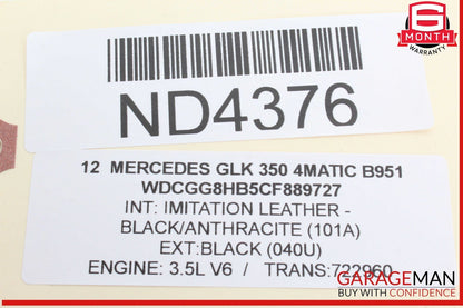 12-17 Mercedes X204 GLK350 4MATIC Top Upper Interior Rear View Mirror Gray OEM