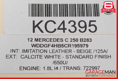 08-14 Mercedes W204 C250 C300 C63 Front Left Sun Visor Sunvisor Shade OEM
