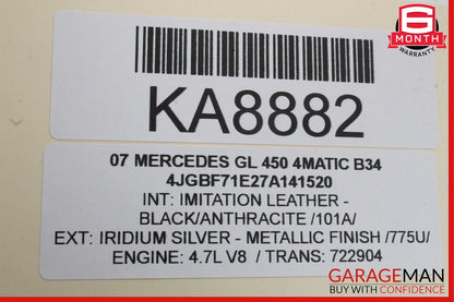 07-08 Mercedes GL320 GL550 GL450 Front Left Side Mirror Door Rear View Silver