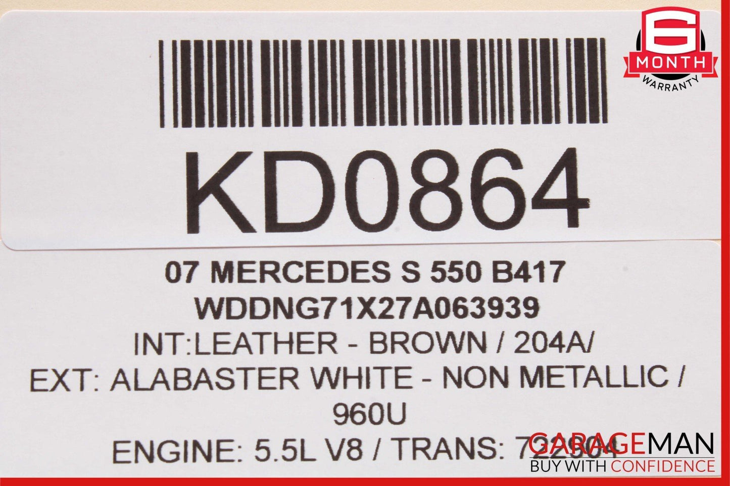 07-13 Mercedes W221 S550 S65 AMG Rear Right Door Window Regulator Motor Unit