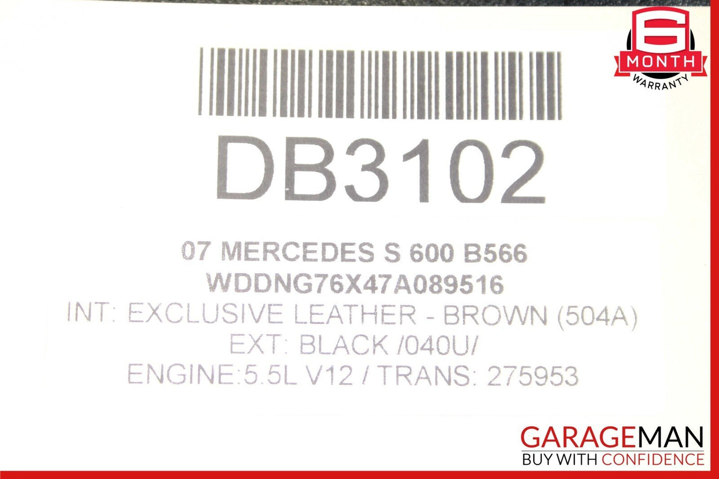07-13 Mercedes W221 S400 Rear Right Passenger Side Exterior Door Shell Black